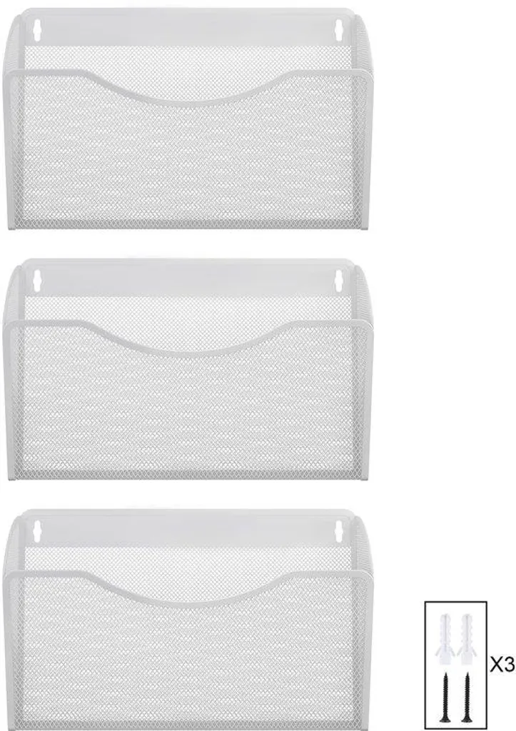 Support A4 Métal Blanc pour Calendrier - Bureau/Mural (Lot de 3) Blanc