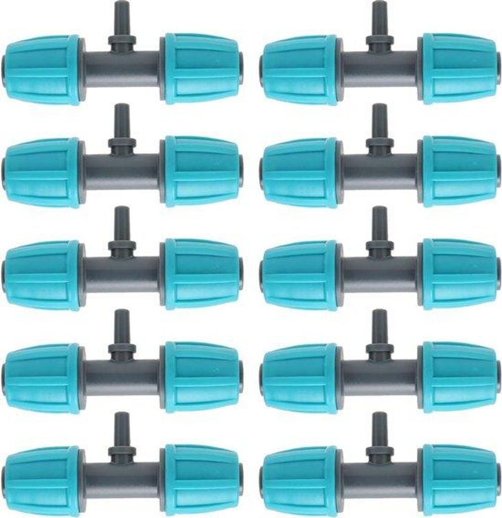 T-Stück mit Weerhaken 10-stufige 3-fach-Adapter M16 nach 4/7 - Wasserhahn-Verbindungen - Gartenbedarf