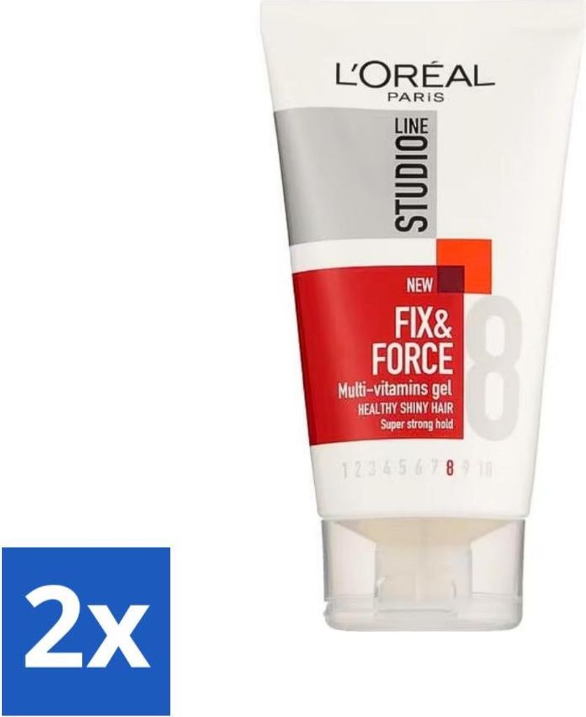 L'Oréal Paris - Studio Line Essentials - Fix & Force - Gel - Super Strong - 150 ml - Vorteilspack - 2 Stücke
