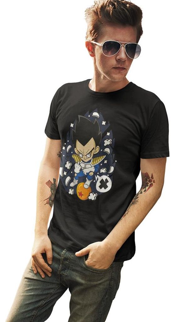 D&B Uni Polo PC00115 Vegeta Schwarz-Größe 4XL