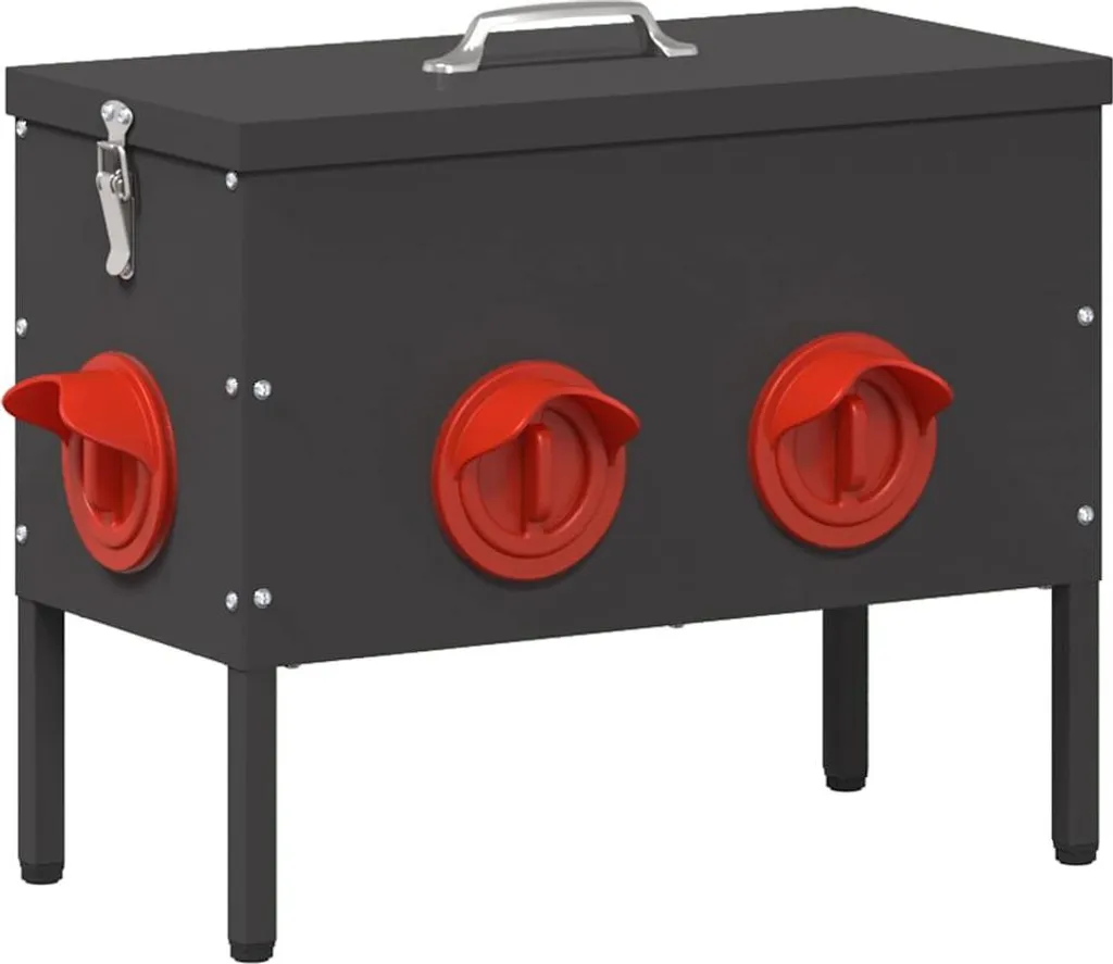 Mangiatoia Professionale per Galline 41,5cm Acciaio Laminato Nero