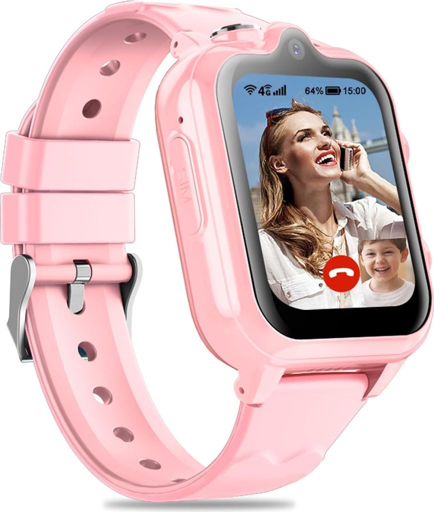4G Smartwatch Kinder mit GPS und Telefon, Smart Watch Kinder mit WiFi, Videoanruf, 2 Kamera, SOS, Schulmodus Jungen und Mädchen 4–16 Jahren.
