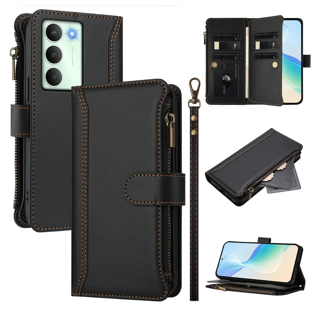 Zip Custodie per Motorola Moto G52 Case Flip Cover con chiusura magnetica, tasca con cerniera, in pelle PU, con 8 scomparti per carte di credito, con Cinturino da Polso ,Goffrato Fiore Cover,Rosa