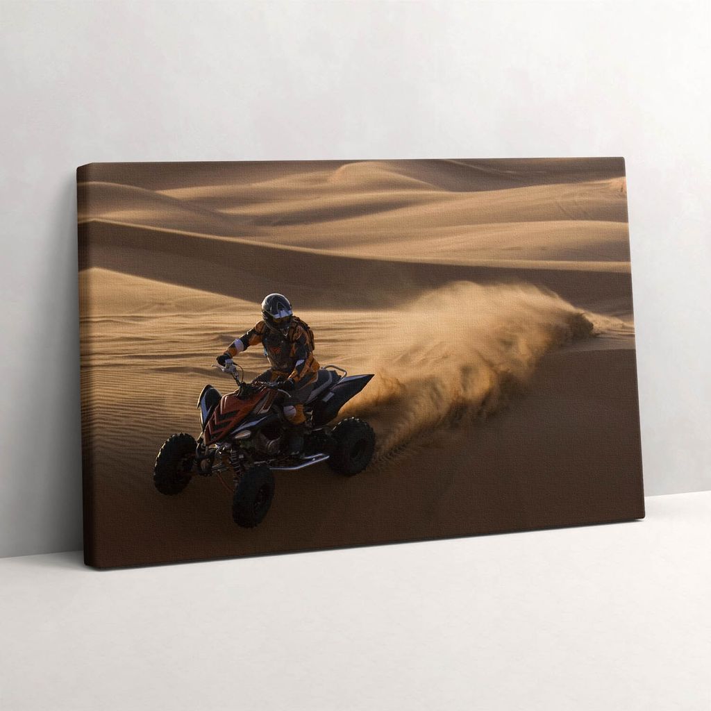 Eine Quadfahrt in der Wüste – Leinwandbild Wandbild – 30x20 Produktbild 