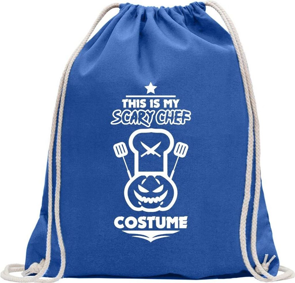 Kiwistar - Turnbeutel - royal - This is My Scary Chef Costume - Fun Rucksack Sport Beutel Gymsack Baumwolle mit Ziehgurt