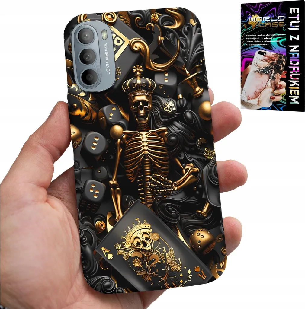 Cover Motorola Moto G82 / G52 Poker Ace - Protezione Uomo + Vetro