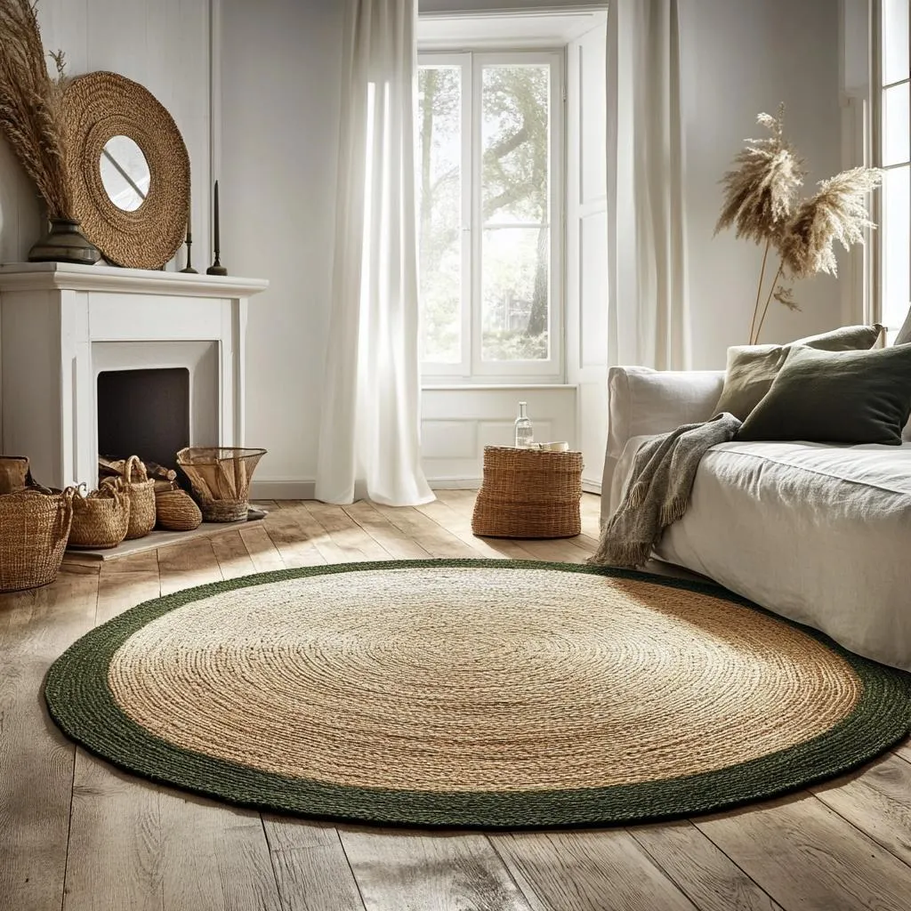 Tapis rond pour salon en jute 120cm - Créez un coin lecture cosy