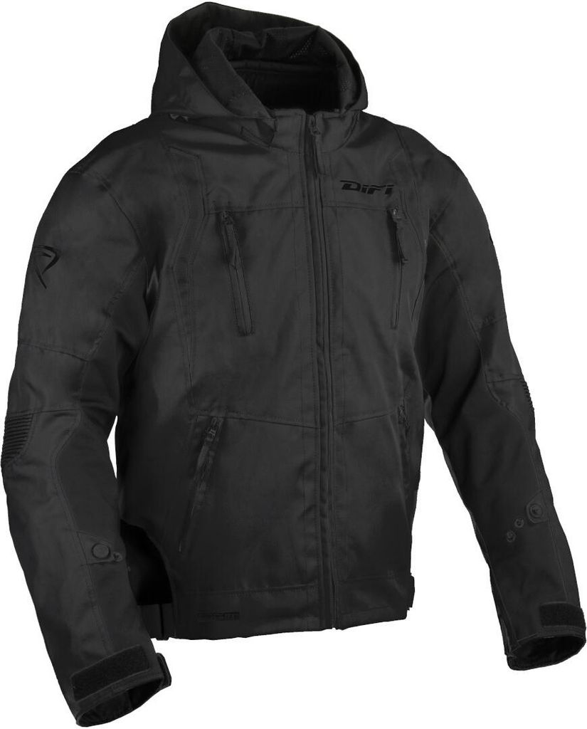 DIFI Krypton Aerotex Solid Motorrad-Textiljacke, schwarz, L