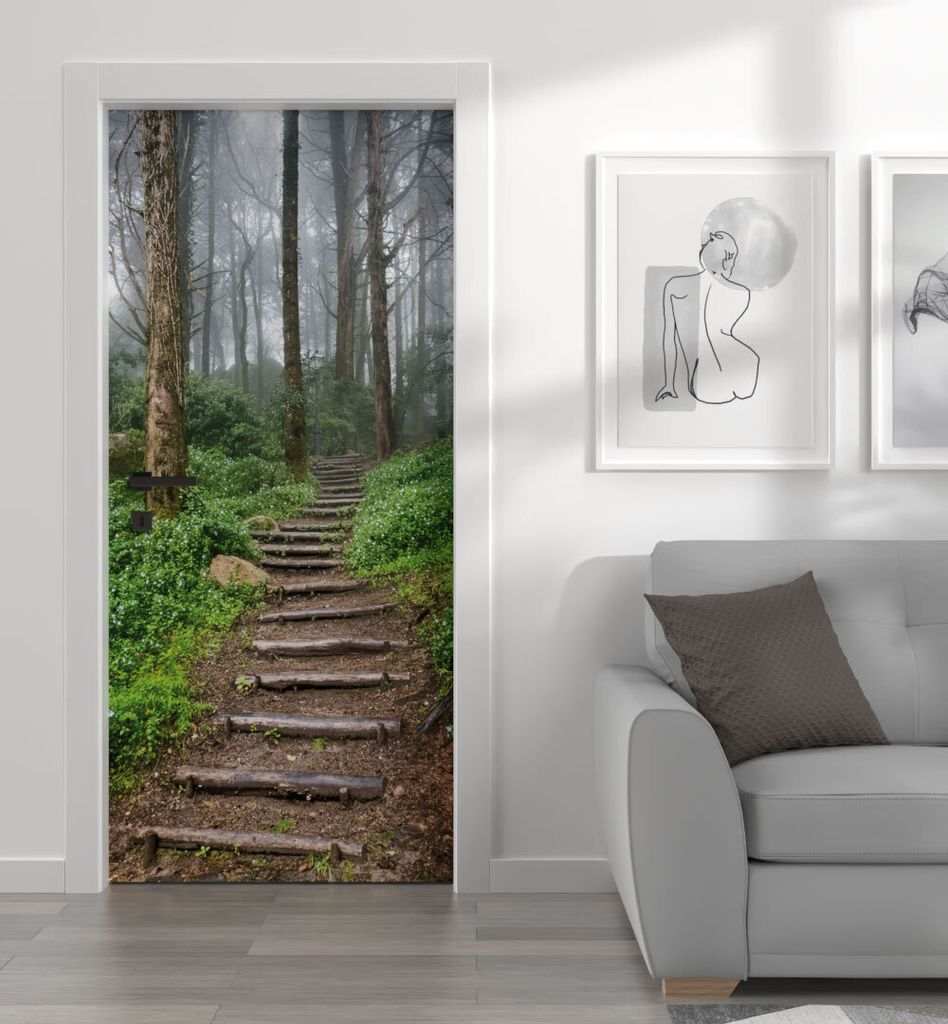 Türtapete Türposter Türfolie selbstklebend Waldweg Produktbild 