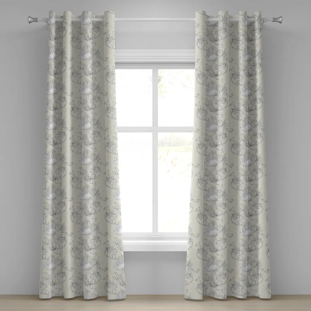 Rideaux décoratifs 2 panneaux style antique pour salon et chambre