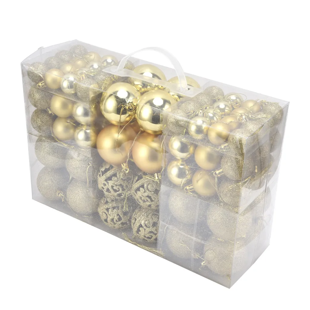 Boules de Noël Incassables Dorées 100pcs - Décorations Sapin Robustes