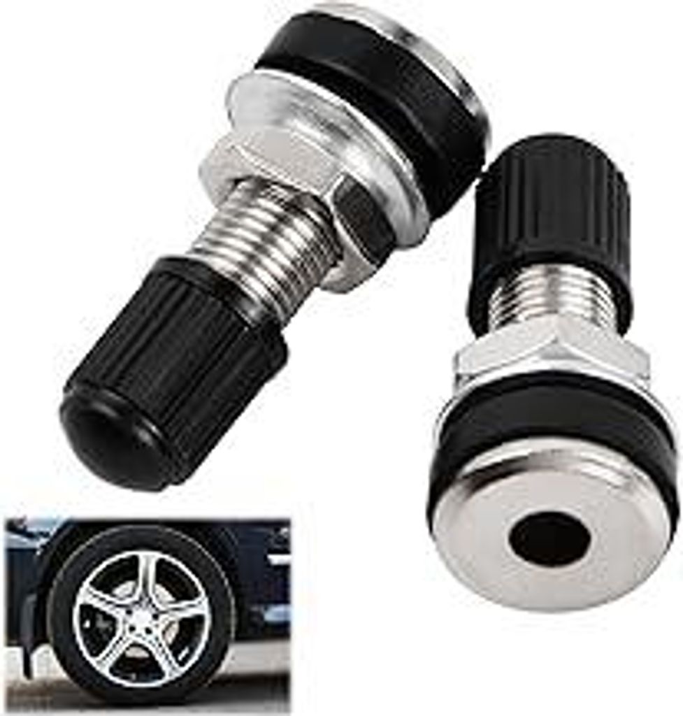 2 Stück Reifenventil Ventile Felgenventile für Auto Motorrad Reifen mit Staubkappen, Snap-In Auto Ventile für PKW Auto Motorräder Fahrräder, T...