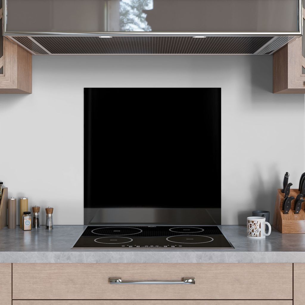 DEQORI Küchenrückwand Glas 60x60 cm 'Schwarz' Spritzschutz Produktbild 3