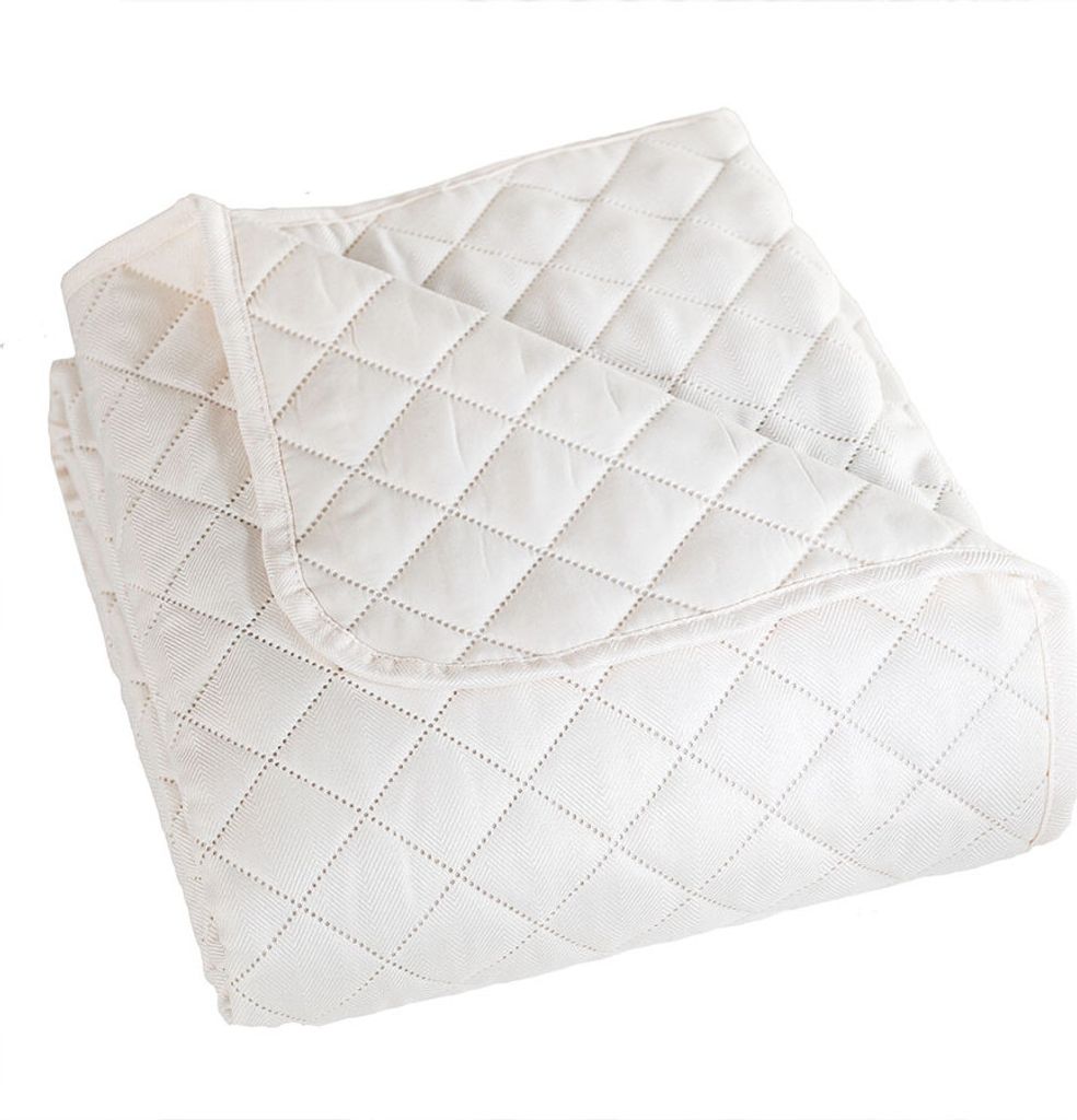 HERRINGBONE Dekorative Tagesdecke - Cremefarbene Eleganz für das Schlafzimmer - 220x240 cm