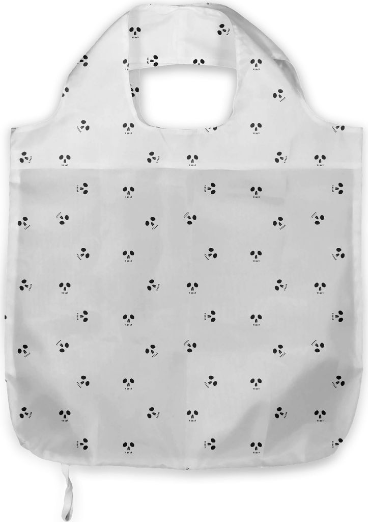 ABAKUHAUS Schädel Tragetasche aus Stoff, Schädel-Grafik, Praktische Altagsmode Einkaufstaschen, Charcoal Grau Weiß