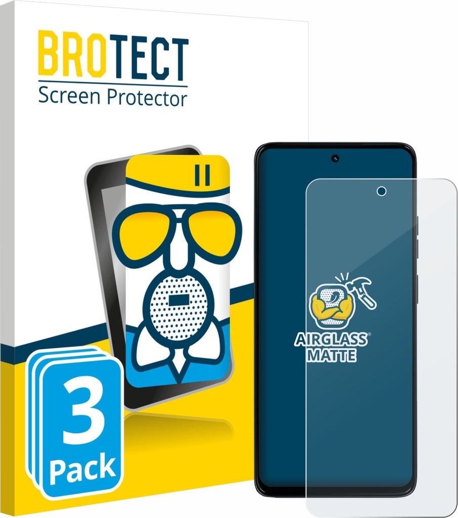 3x BROTECT Entspiegelungs Schutzglas für Motorola Moto G56 Schutzfolie Panzer Folie Glas Display Schutz matt