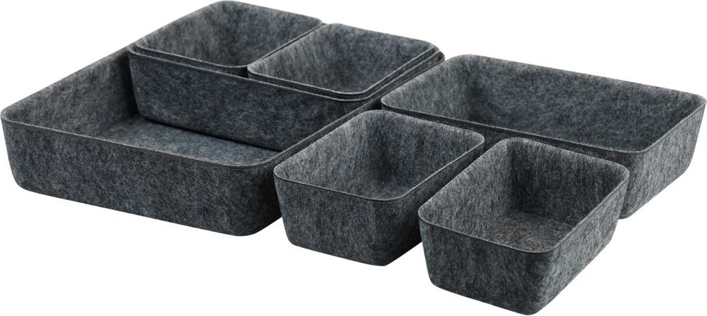 KESPER Schubladen-Organisationsset, Kunststoff-Filz grau