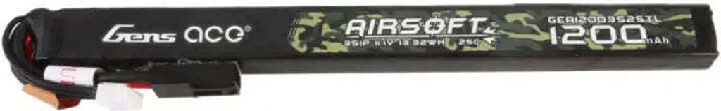 Akku Gens Ace 25C 1200Mah 3S1P 11.1V Airsoft Gun Lipo Z Konektorem Mini Tamiya Long Size
