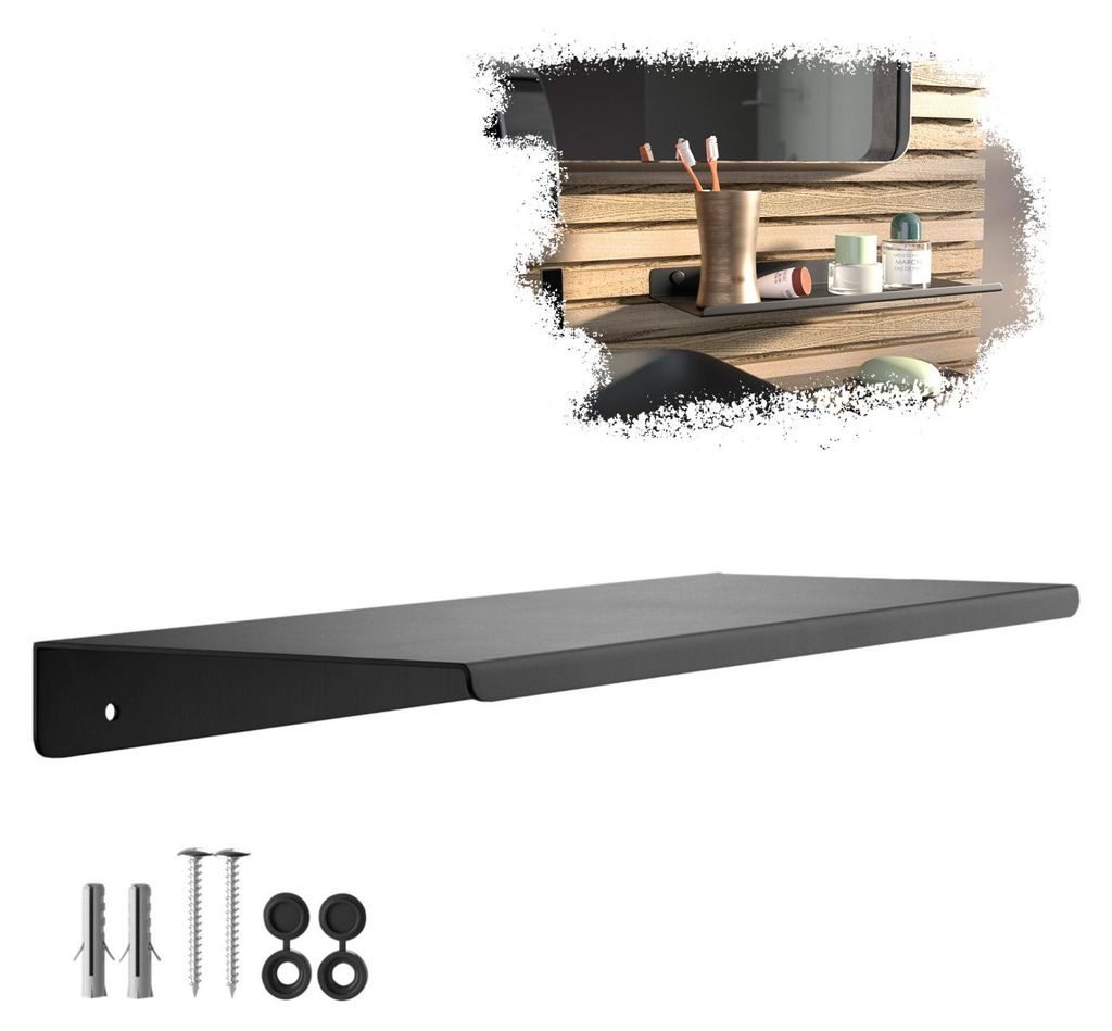 SOTECH Wandregal HOVER-IV 350 x 130 x 30 mm schwarz Produktbild 