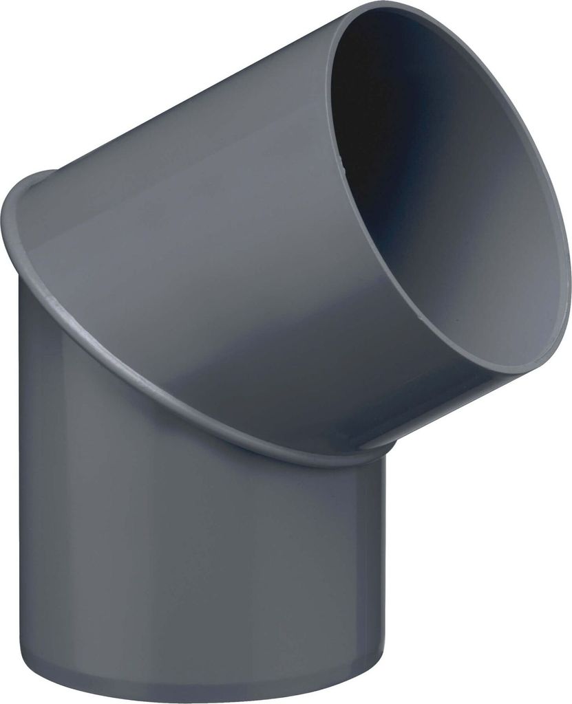 INEFA Regenrohrbogen 60 Grad für Fallrohr, PVC DN75 / 75mm Anthrazit Verbindungsstück Dachrinnenzubehör, einfache Montage, Germany