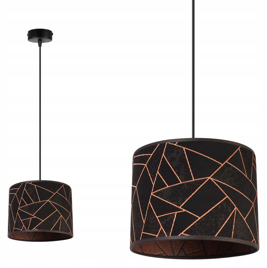 Kronleuchter Pendelleuchte mit Kupfer Muster – Moderne Hängelampe mit Lampenschirm, Deckenlampe für Wohnzimmer und Esszimmer
