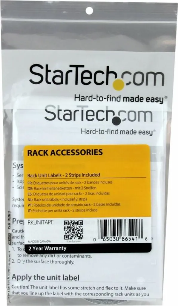 Étiquette pour rack StarTech RKUNITAPE ruban adhésif 52U - 5