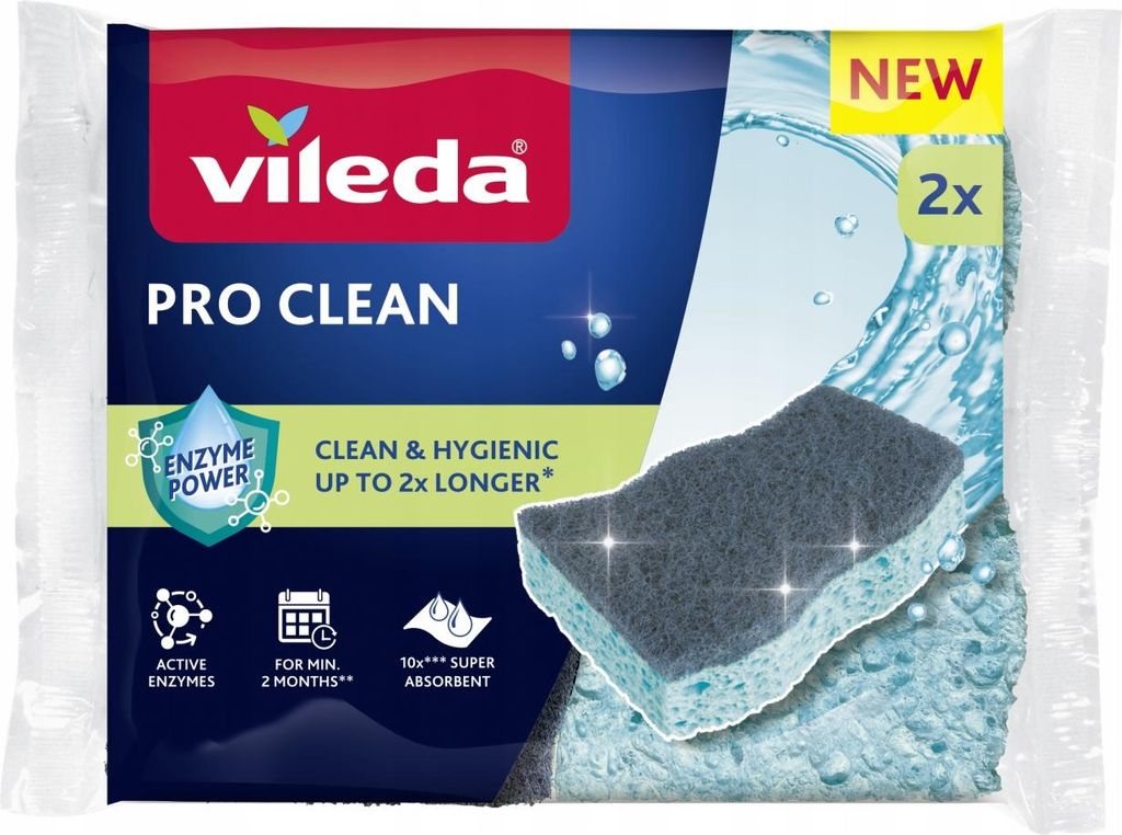 Vileda Zmywak Pro Clean Viscosa Assorbente 2Szt 179700... Immagine del prodotto 