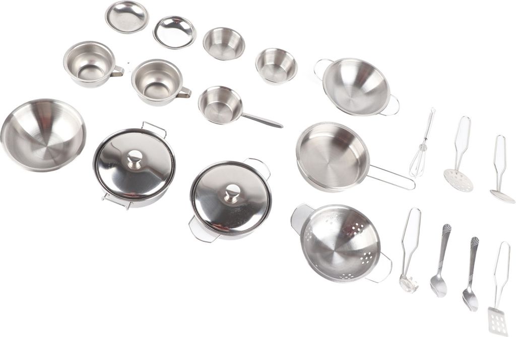 25PCS Küchenspielzeug Edelstahl Kochgeschirr Kochutensilien Produktbild 