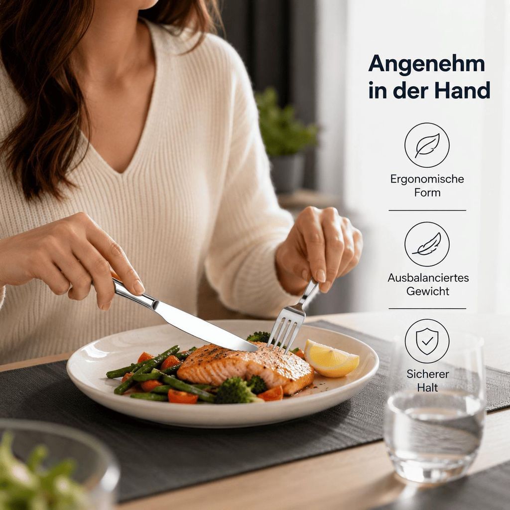 Besteckset 24 Teilig Besteck für 6 Personen Edelstahl