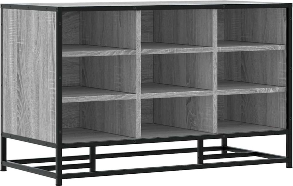 vidaXL Schuhbank Grau Sonoma 84x40x53,5 cm Holzwerkstoff und Metall