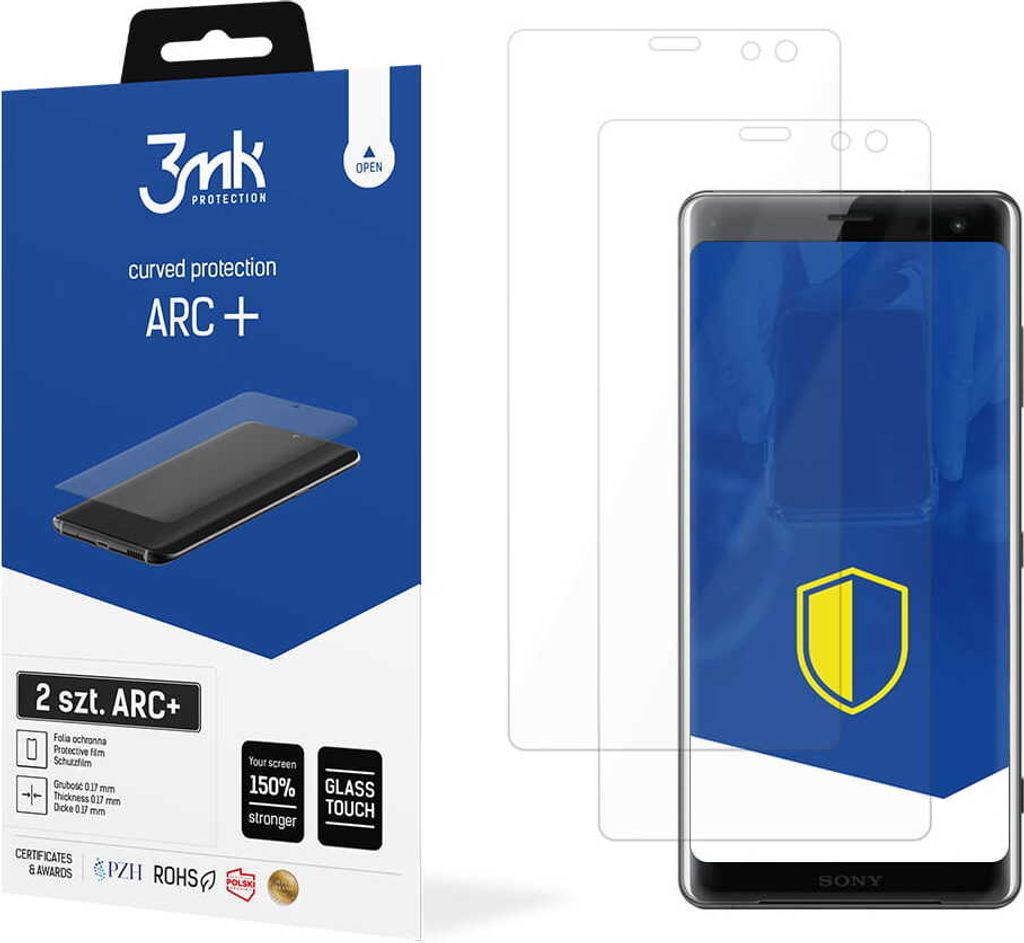 3mk Display Schutzfolie ARC+ für Sony Xperia XZ3 0,17mm Self-Heal (2 Stück)