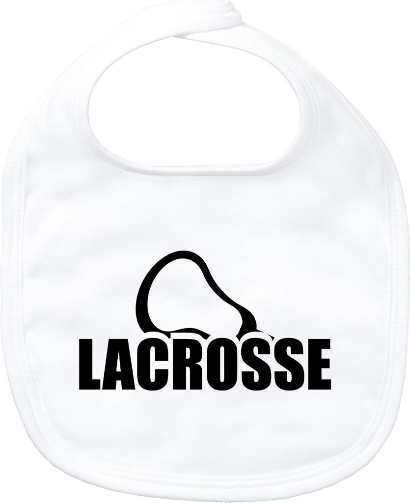 Huuraa Baby Lätzchen Lacrosse Schriftzug White Klettverschluss Baumwolle Latz Geschenkidee