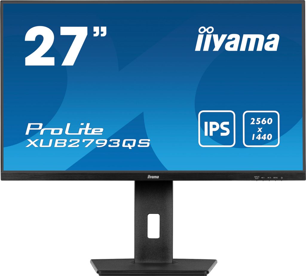 A front view of an Iiyama ProLite XUB2793QS-B6 monitor on its stand.