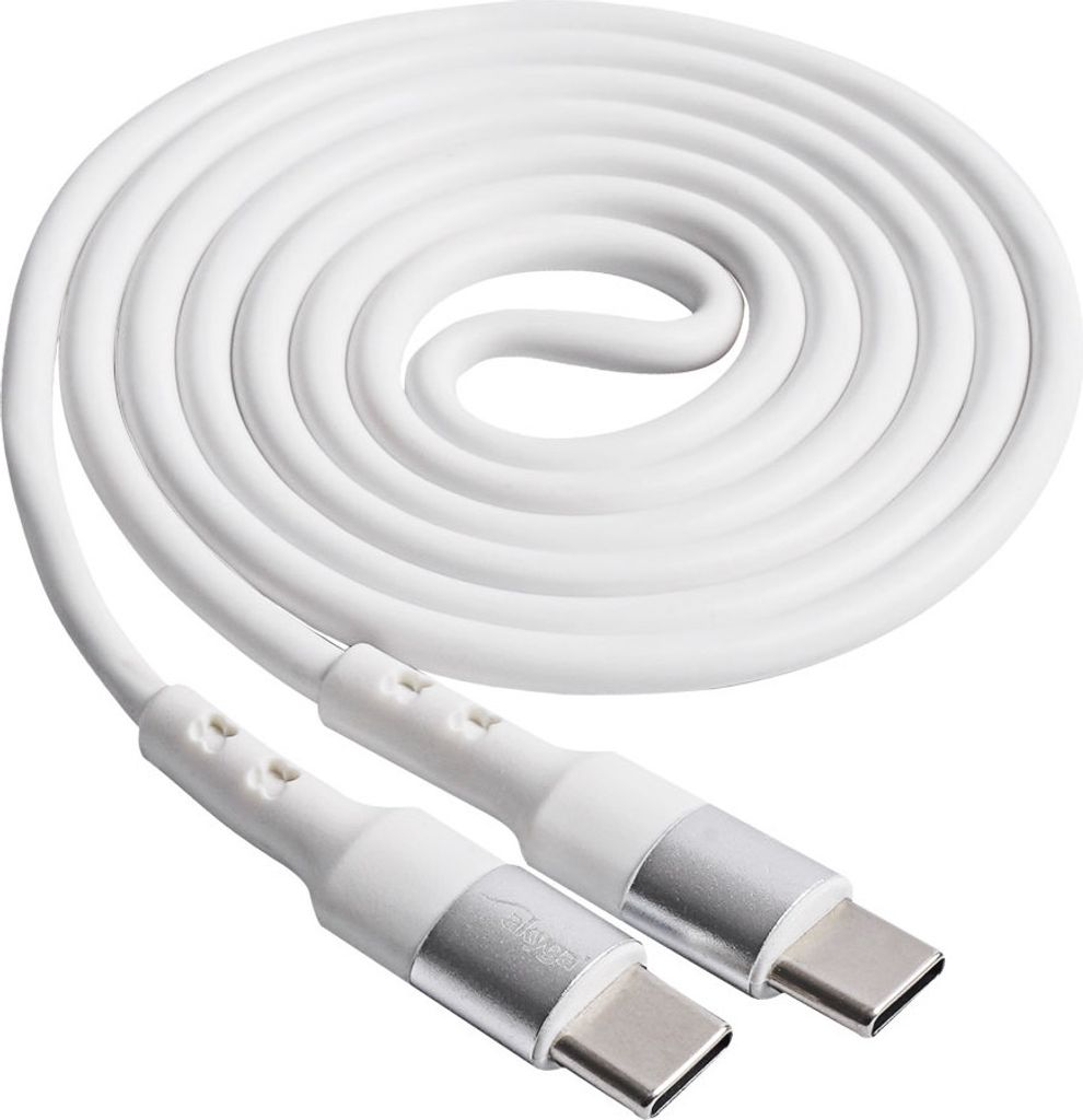 Kabel USB-C Akyga AK-USB-40 Przewód USB 60W 3A PD QC biały1m