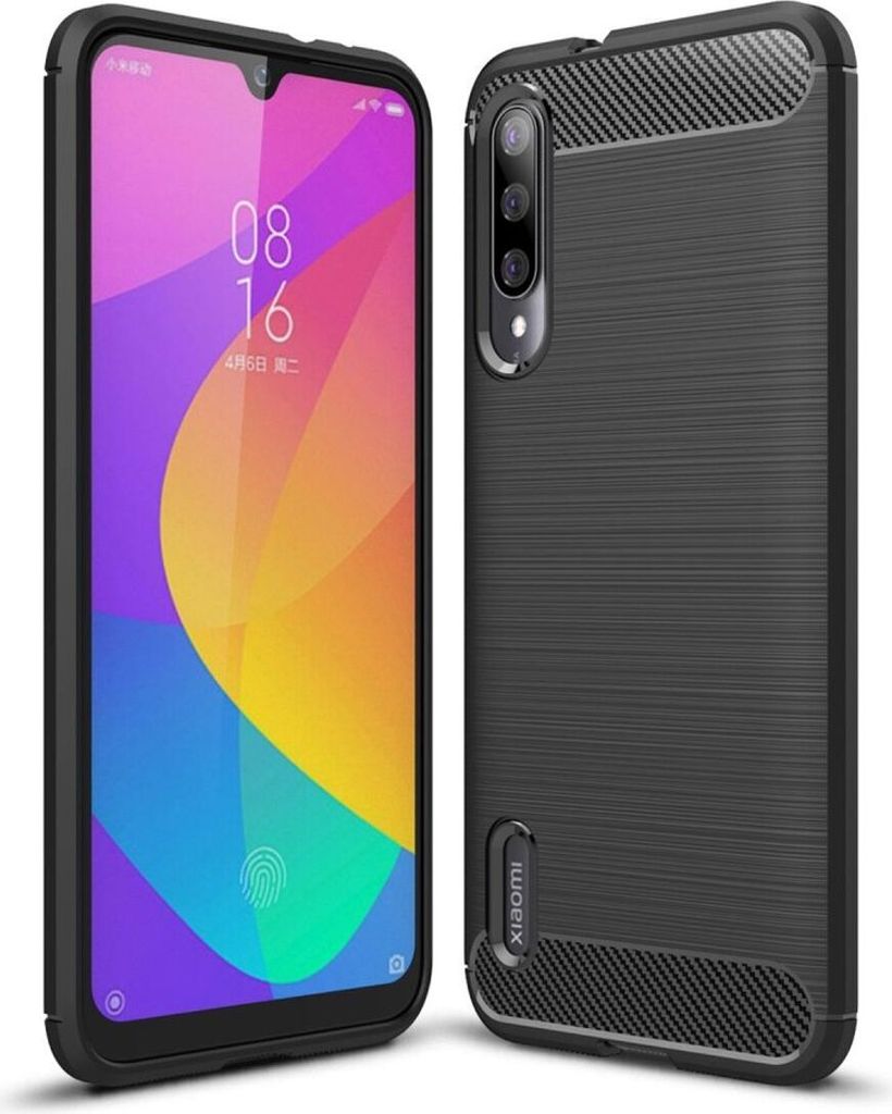 Schutzhülle Handyhülle für Xiaomi Mi A3 Case Cover Carbon Optik Grau