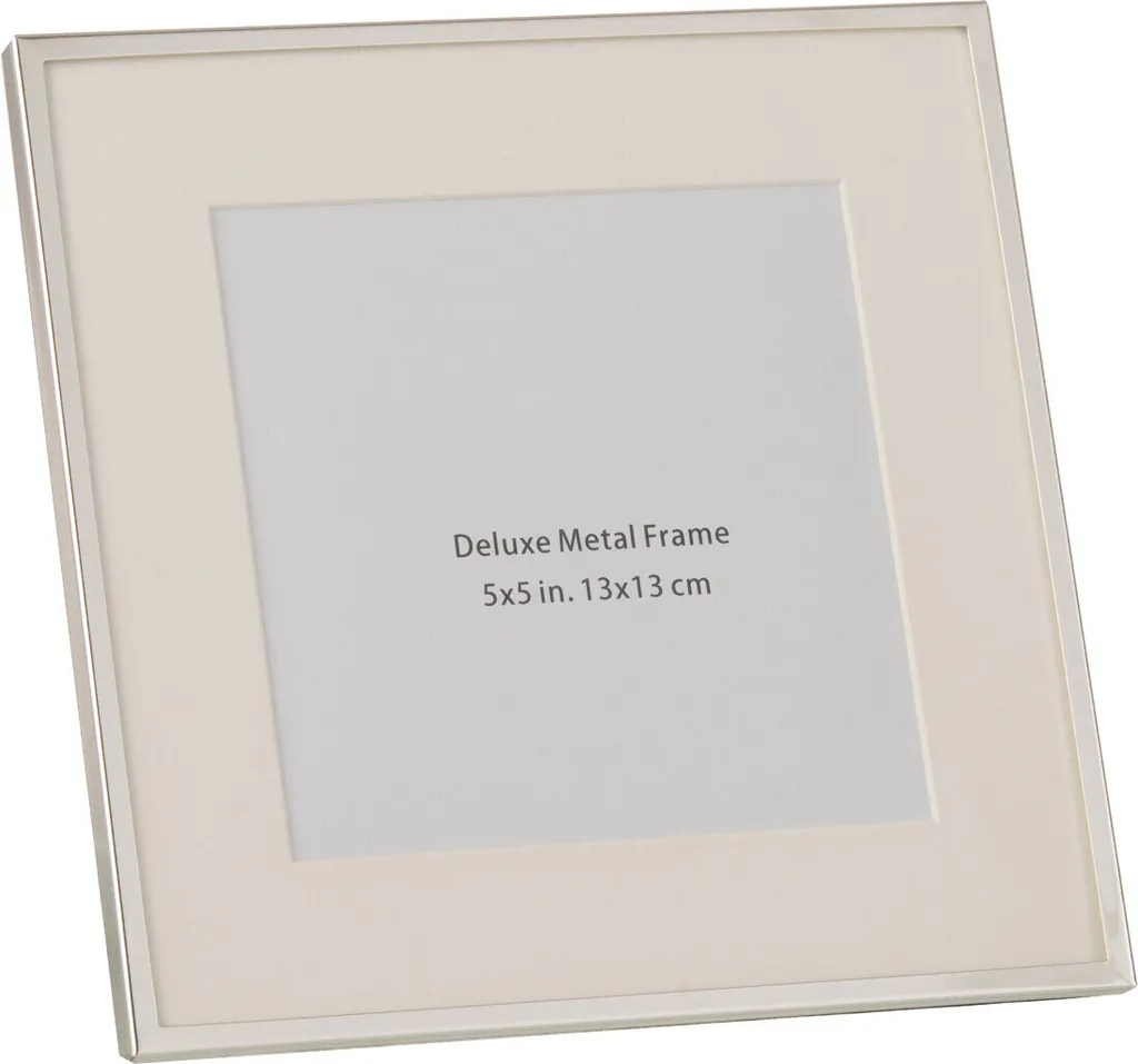 Cadre Photo Carré 13x13 Argent J-Line avec Bord Fin pour Décoration