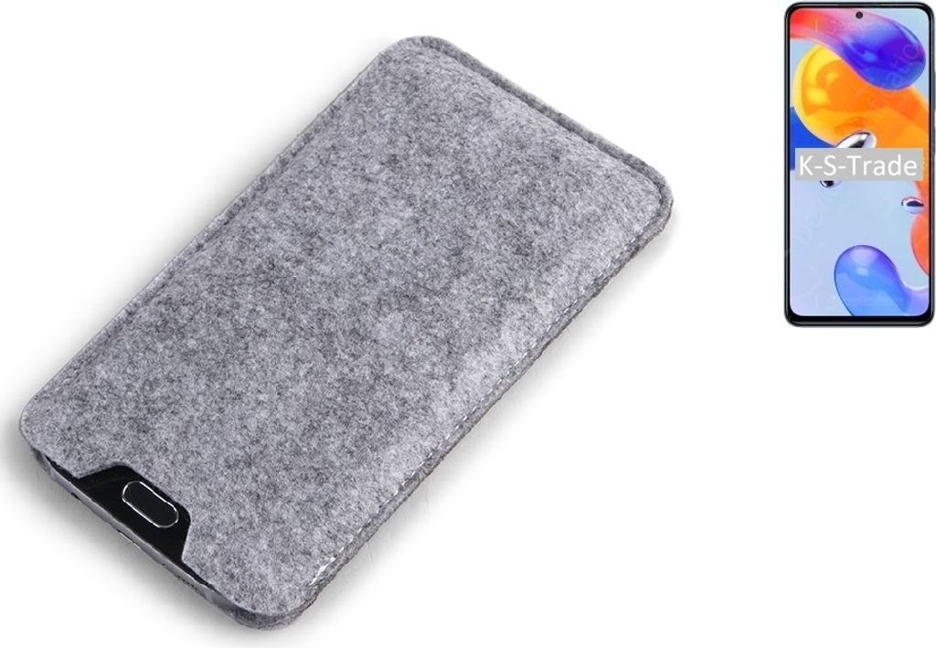 K-S-Trade Filz Handyhülle kompatibel mit Xiaomi Redmi Note 11 Pro 5G Global Schutzhülle Filztasche Filz Tasche Case Sleeve Handy Hülle Filzhülle