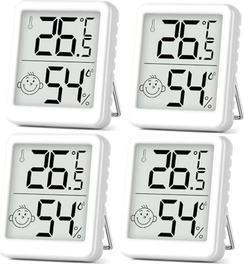 Orologio a specchio a LED, termometro e igrometro, orologio meteorologico elettronico, sveglia
