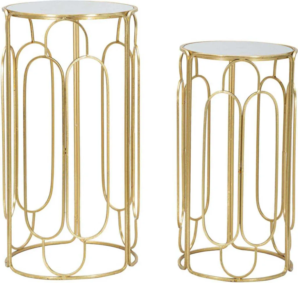 Table d'appoint Arty Gold Lot de 2 - Solution Déco pour Petits Espaces