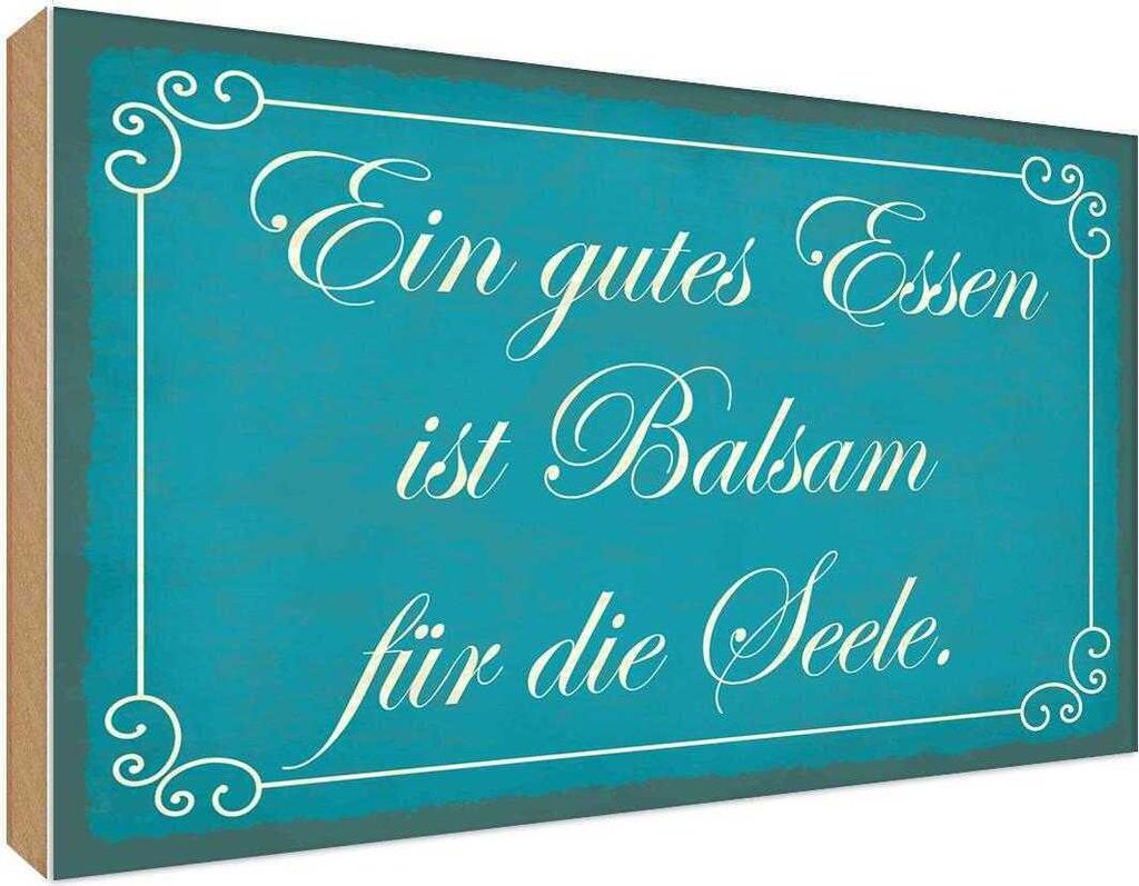 vianmo Holzschild 30x40 cm gutes Essen Balsam für die Seele Spruch Zitat