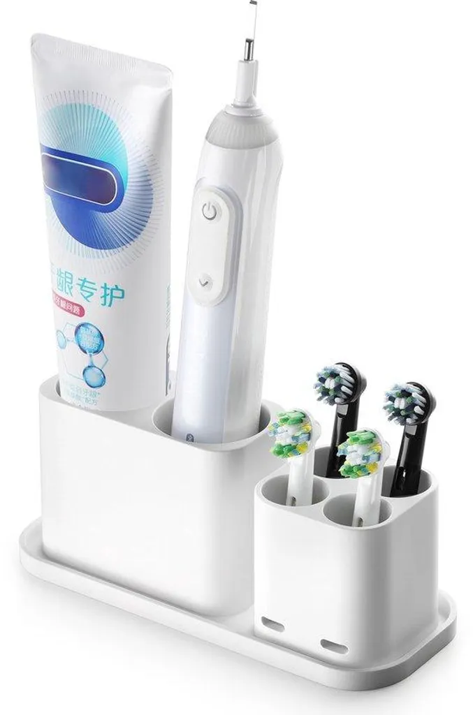 Support brosse à dents électrique blanc sans perçage pour salle de bain