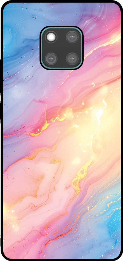Smartphonica Telefon Fall geeignet für Huawei Mate 20 Pro mit Regenbogen Glitter Marmor Print - TPU Backcover Fall Regenbogen Glitter Marmor Design