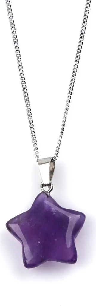 Collier améthyste naturelle anti-ternissement et pendentif étoile violet