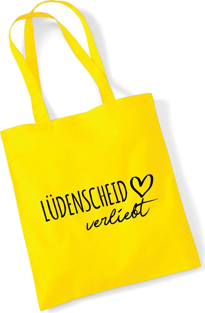 Huuraa Jutebeutel Lüdenscheid verliebt 10 Liter Yellow Baumwolle Tasche Geschenkidee