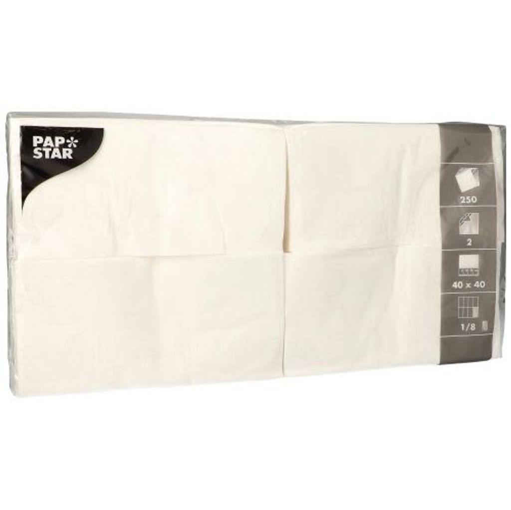 Servietten, 2-lagig 1/8-Falz 40 cm x 40 cm weiss Produktbild 