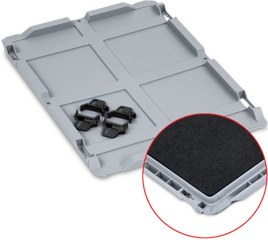 SparSet 10x Auflagedeckel Set Eurobox NextGen mit Schaumstoff und 4 schwarze Schiebeschnappverschlüsse | BxT 30x40cm | Eurobehälter, Transportbox...