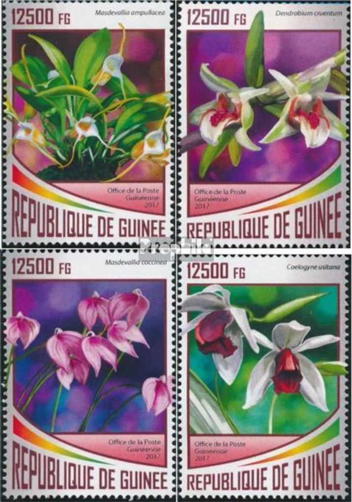 Briefmarken Guinea 2017 Mi 12655-12658 (kompl. Ausgabe) postfrisch Orchideen