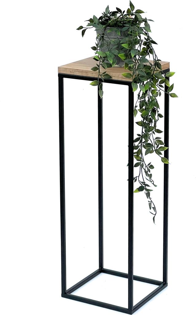 DanDiBo Flower Stool Metal Wood Black Angular 70 cm Flower Obrázek produktu 