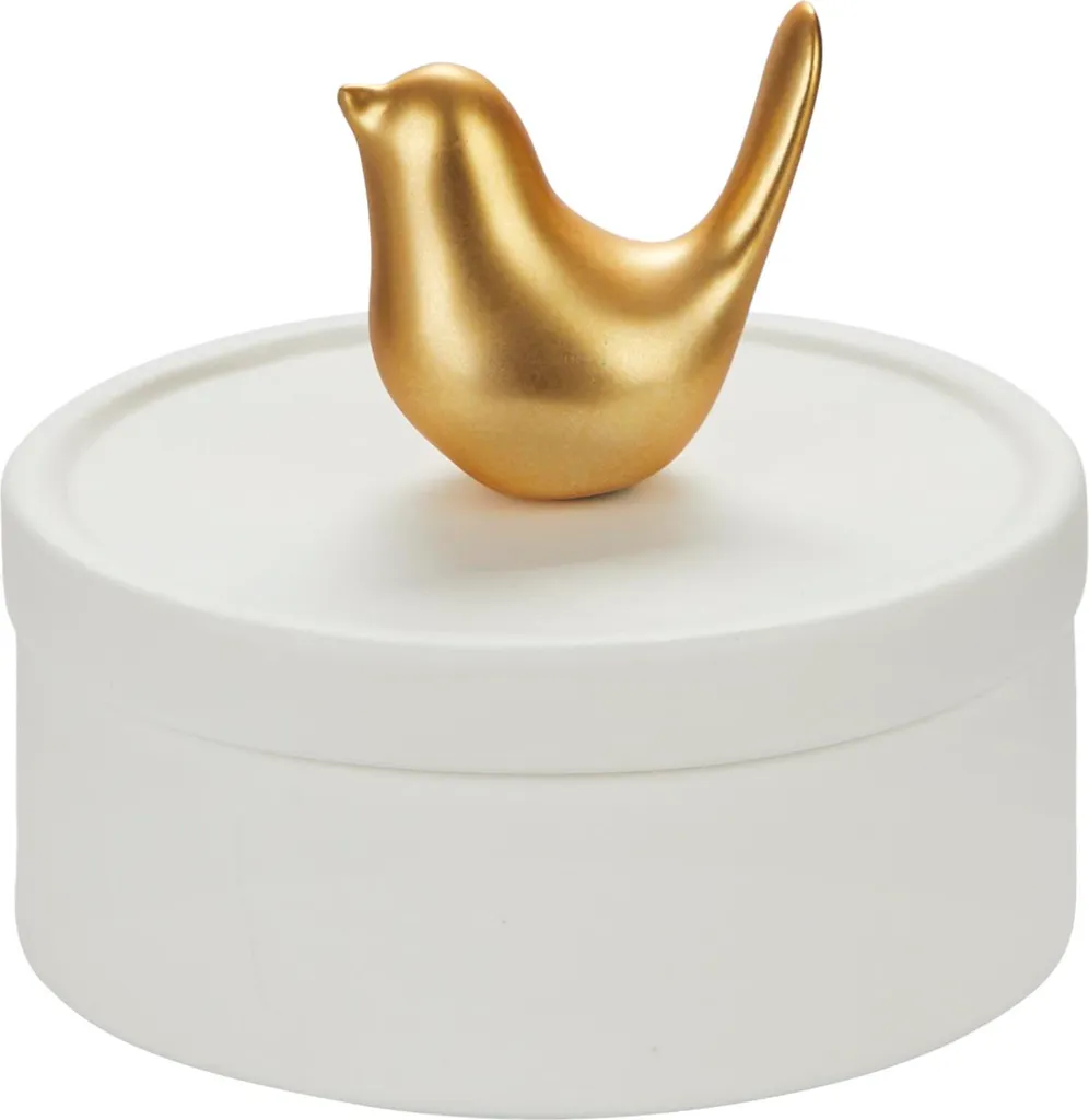 Regalo Donna Originale: Portagioie Balvi Birdie Oro in Porcellana