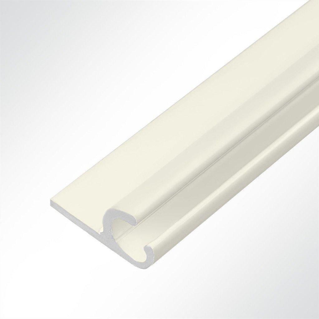 Lysel Kederschiene Kederleiste elfenbein 45° Nut 10mm Öffnungsbreite 5mm für Keder 6-9mm L: 1m